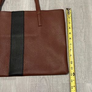 Brown and black tote